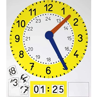 Image of WISSNER active learning Chalkboard Clock Magnetic Multi colour