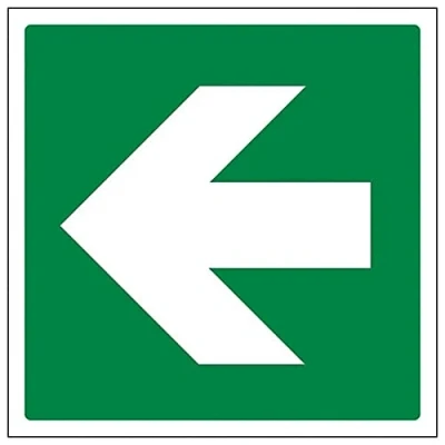 Image of V Safety Eco Friendly Fire Exit Green Straight Arrow 100 x mm Sign