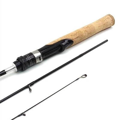 Image of SADPRKR 1.68M Lure Rod 2 Tips Carbon Fiber Spinning ul power Weight 6g Ultra light Slow wooden handle Trout pole