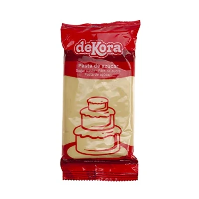 Image of Dekora Fondant Icing Yellow for Cake Decorating Modelling Sugar Paste Cakes &amp; Cupcakes Ready to Roll Smooth Texture, Easy Use Coloured Sugarpaste 250 g