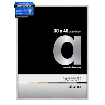 Image of nielsen Alpha Photo Frame 30x40cm Aluminium Picture Frame, Oak White with Protective Float Glass and Push Turn Clips