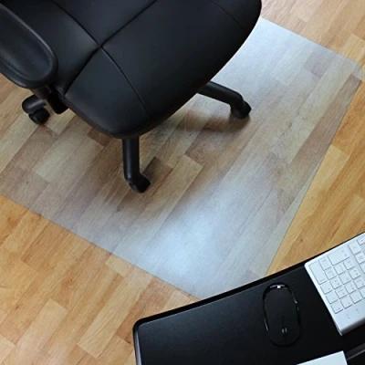 Image of Marvelux 75 x 120cm (30&quot; 47&quot;) PVC Office Chair Mat for Hard Floors, Clear Floor Protector, Rectangular Non Slip Vinyl Protection Mat, Made in the UK
