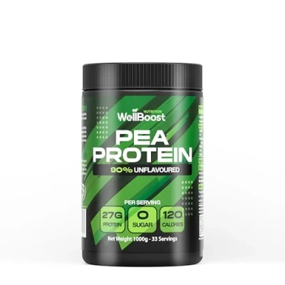 Image of Pea Protein Powder 1kg Plant Based 90% Supplement, Unflavoured and Sugar Free (33 Servings).