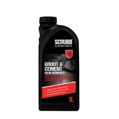 Image of SCRUBB Grout &amp; Cement Film Remover, Excess Removal, Removes Tile Adhesive Residues, Concentrated Cleaner, 1Ltr