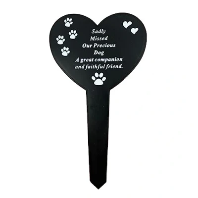 Image of Angraves Precious Dog Memorial Heart Remembrance Verse Grave Ground Stake Plaque