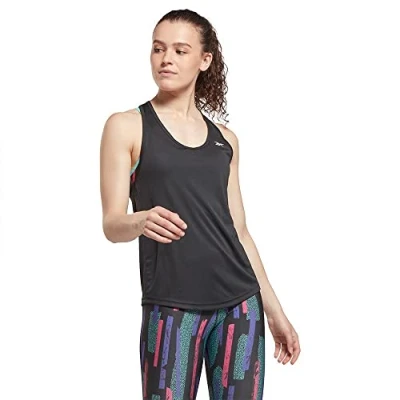 Image of Reebok Womenss Workout Ready Mesh Back Tank in Black Size UK 8 10 (Womens)