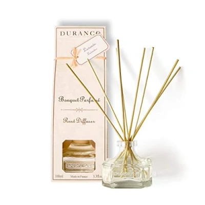 Image of Durance Scented Reed Diffuser 100ml Lavender Fragrance Bouquet Glass Bottle &amp; 8 Wooden Sticks Aromatherapy Air Freshener Room
