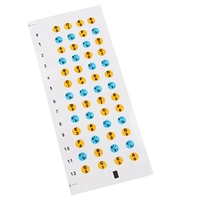 Image of Futheda Ukulele Fretboard Decals Frets Stickers Map Note Marker for Beginners Color Coded