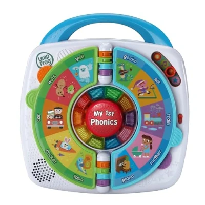 Image of LeapFrog My 1st Phonics: Spin &amp; Learn, Educational Toy with 10 Light up Buttons, 100+ Words, 4 Modes 44 Phonetic Sounds, Fun Interactive Gift for 18, 24 months+, English Version