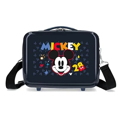 Image of Disney Mickey Get Moving Cockpit Suitcase Red 38 x 55 20 cm ABS Combination Lock 34L 2kg 4 Double Wheels, Navy, Makeup Bag