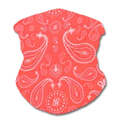 Image of Lizzy Multi functional Head wear Bandana Face Cover Unisex One Size Fits Most Neck Tube Snood Scarf Reusable UK (Red Paisley Pattern B)