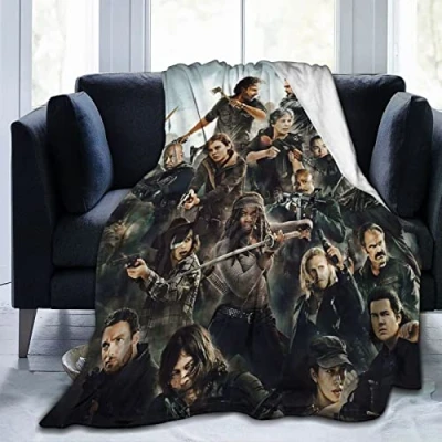 Image of YINGD Walking Dead Printed Flannel Blanket Ultra Soft Throw Comfortable and Warm Bed for Camping Sofa Bedroom Decor 50&quot;x40&quot;