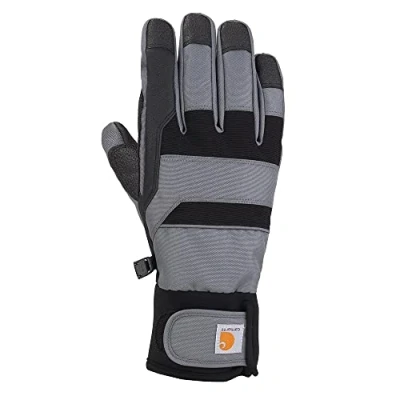 Image of Carhartt Men&#039;s Flexer Cold Weather Gloves, Dark Grey/Black, Medium