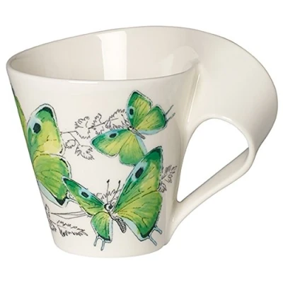 Image of Villeroy &amp; Boch Newwave Caffè Deep Green Hairstreak Becher mit Henkel