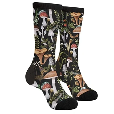 Image of IUBBKI Autumn Mushrooms Unisex Socks Running Funny Crew Dress For Men Women