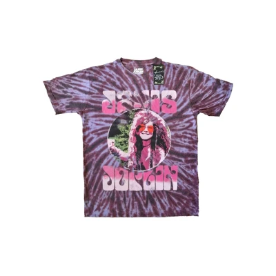 Image of Janis Joplin T Shirt Pink Shades Logo Official Unisex Tie Dye Purple XXL