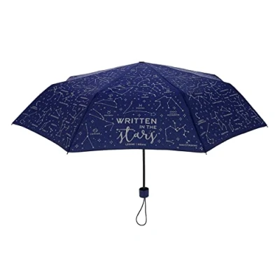 Image of Legami Folding umbrella, Manual opening, Windproof structure, Case included, Lightweight, Portable, Ø 100 cm, Stars Theme,