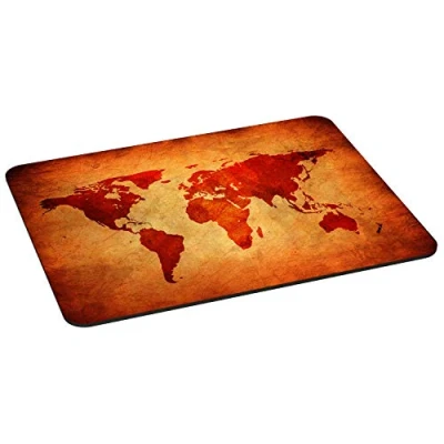 Image of Pedea Design Mouse Mat Neoprene Brown Global Map 35 x 26 cm