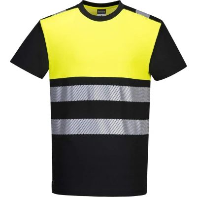Image of Portwest PW3 Hi Vis Class 1 T Shirt Black/Yellow 4XL