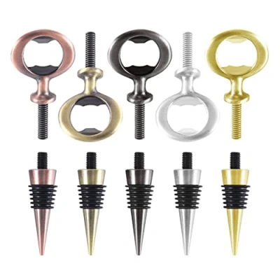 Image of Acbmveen 10 Pcs Metal Bottle Opener &amp; Wine Stopper Blank Stainless Steel Flat Inserts Kit Beer Hardware