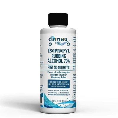 Image of Cutting Edge Isopropyl 70% IPA Rubbing Alcohol First Aid Antiseptic Cleanser &amp; Cleaning (100ML WITH CAP)