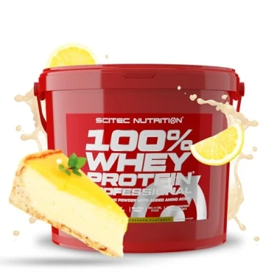 Image of Scitec Nutrition 100% Whey Protein Professional Enhanced with Extra Amino Acids &amp; Digestive Enzymes Gluten Free Palm Oil Free, 5 kg, Lemon Cheesecake