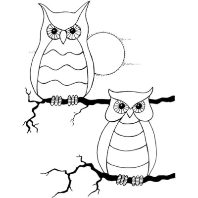 Image of Lindsay Mason Designs A6 Zendoodles Owl Buddies Clear Stamp