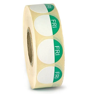 Image of bar@drinkstuff Food Label Day of The Week Friday Roll 1000 Hygiene Labels, Rotation Labels