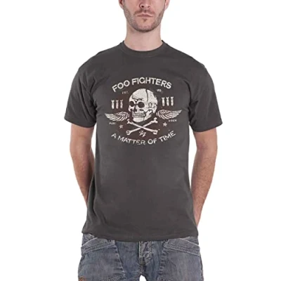 Image of Foo Fighters Men&#039;s Matter of Time Short Sleeve T Shirt, Grey (Charcoal), XX Large