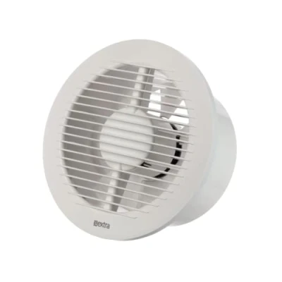 Image of EUROPLAST Ø 150mm Bathroom Fan with Humidity Sensor and Timer Round Front 6 inch Extractor White Humidistat