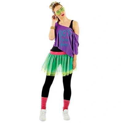 Image of Fun Shack 80s Tutu Fancy Dress for Women, Womens Eighties Dress, 80&#039;s Women One Size