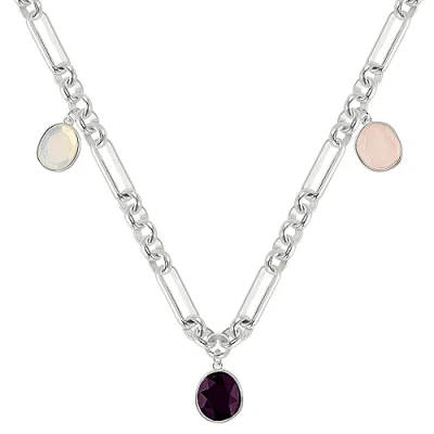 Image of RADLEY Womens Tulip Street Silver Plated Stone Charm Necklace RYJ2423S