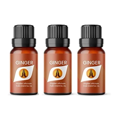 Image of Aroma Energy Ginger Essential Oil 30ml (3 x 10ml Bottles) 100% Pure &amp; Natural