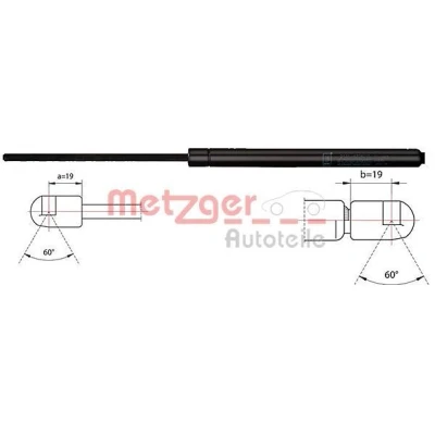 Image of 1405189, 1434313, 1681490, 1682845, 6M21U406A10AB Tailgate strut METZGER 2110484 990N 574mm FORD: Galaxy Mk2 MPV