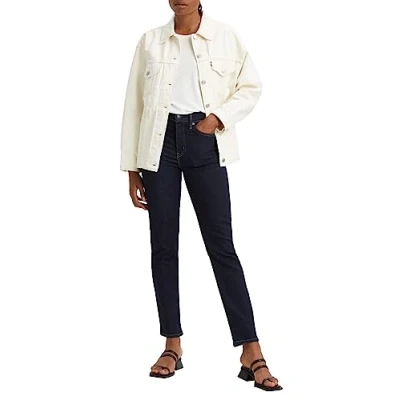 Image of Levi&#039;s Women&#039;s 724 HIGH Rise Straight Jeans, Blue Wave Rinse, 33 W/30 L