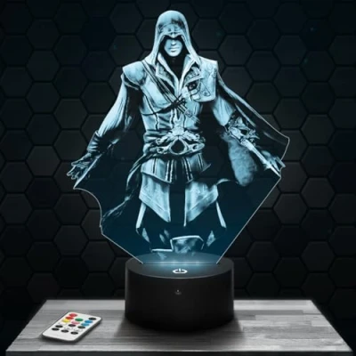 Image of Lamp Assassin&#039;s C Deco Boy&#039;s Room 3D Gaming Gamer Video Games Gift idea Soft Light Decoration Night Office Decor. Original Christmas, for Teenagers TOP