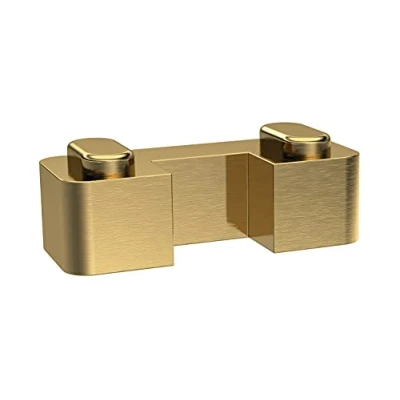Image of nuie WRSF017 Accessory Modern Bathroom Wetroom Screen Horse Shoe Support Foot, 45mm x 25mm, Brushed Brass