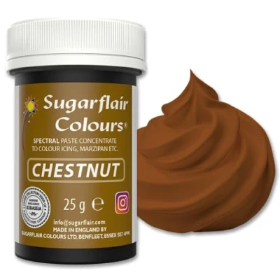 Image of Sugarflair Spectral Chestnut Food Colouring Paste, Highly Concentrated for Buttercream, Sugar Royal Icing, Cake Mixes and More! Vibrant Colour Dye 25g