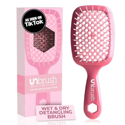 Image of FHI HEAT UNbrush Wet &amp; Dry Vented Detangling Hair Brush, Rose Dark Pink