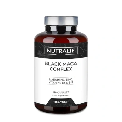 Image of Maca Root Capsules 32000mg High Strength Black L Arginine Zinc Vitamins B6 B12 Complex for Men &amp; Women Macaroot Peruvian in 20:1 120 Nutralie