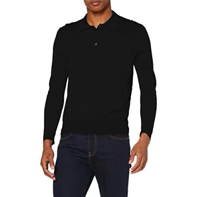 Image of FALKE 60127 Men&#039;s Long Sleeved Polo Shirt, Black, XL