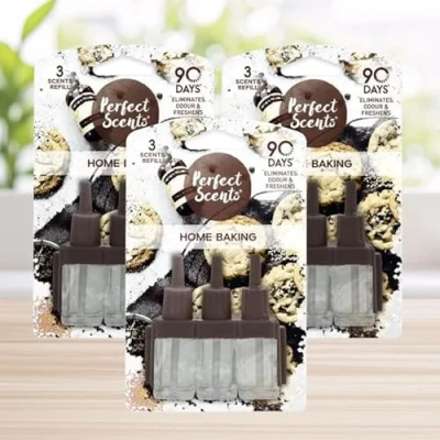 Image of 3 x Perfect Scents Home Baking Plug In Refill Oil For Scent Air fresheners Freshener