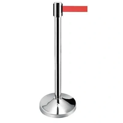 Image of Obex Barriers Stainless Steel Red Belt Post