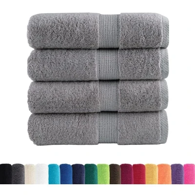 Image of vidaXL Premium Guest Towels SOLUND 4pcs Grey 30x50cm 600gsm