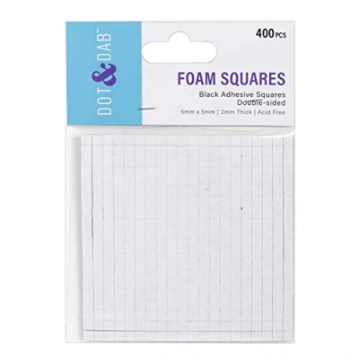 Image of Dot &amp; Dab Glues Adhesives 2mm Foam Squares Black (400 Pack), One size