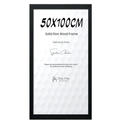 Image of Click One Photo Frames PDQ, Eton Wall Hanging 50x100cm Durable &amp; Classic Look Mounting Posters Picture Frame Perfect Portrait and Landscape Display (Black)