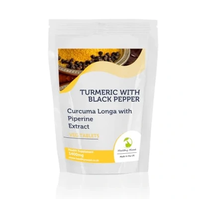 Image of Turmeric with Black Pepper Tablets High Strength Curcumin Supplement Piperine for Enhanced Absorption Joint Support &amp; Anti Inflammatory