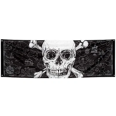 Image of Boland 10201546 Polyester Pirate Banner, Black, Standard Size