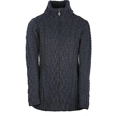 Image of WALKER AND HAWKES Ladies Merino Wool Donna Jumper Iron Grey Small (UK8 10)