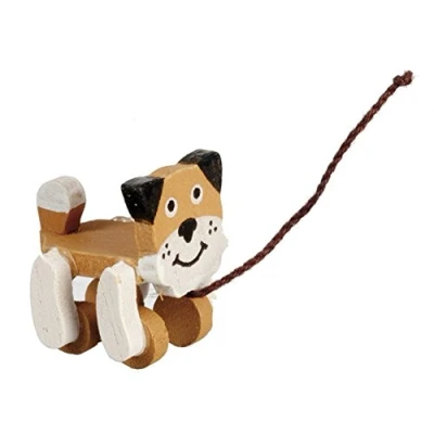 Image of Melody Jane Dolls House Pull Along Dog Miniature 1:12 Nursery Toy Shop Accessory